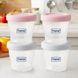Hopop Baby Multi-Functional Food Storage Containers Set of 4 Pink & Grey