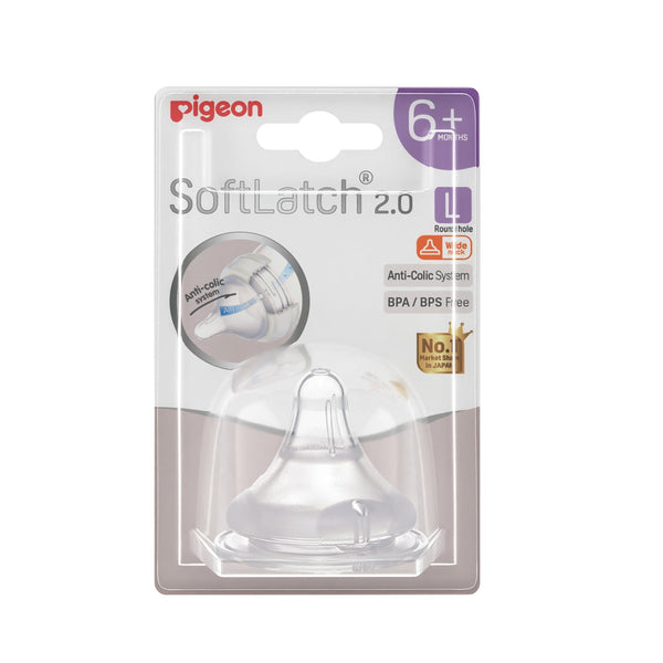 Pigeon Wide Neck Softlatch 2.0 Nipple L size