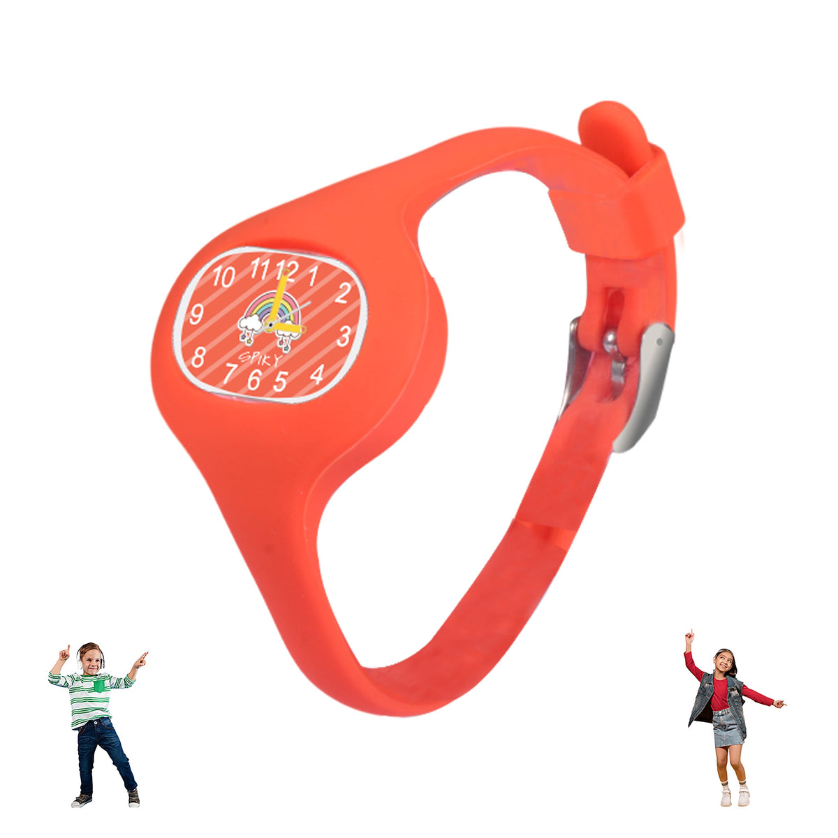 Spiky ALIEN Unique Oval Stylish Analog Kids Watch - Orange