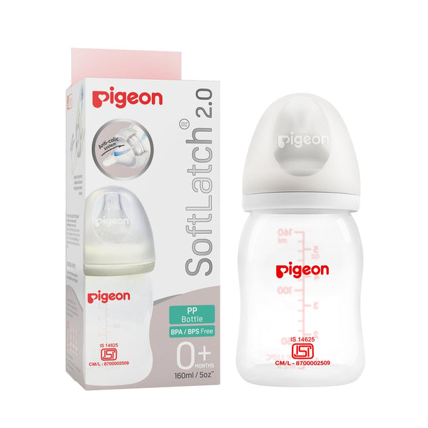 Pigeon Softlatch 2.0 Nursing bottle 160ml - White
