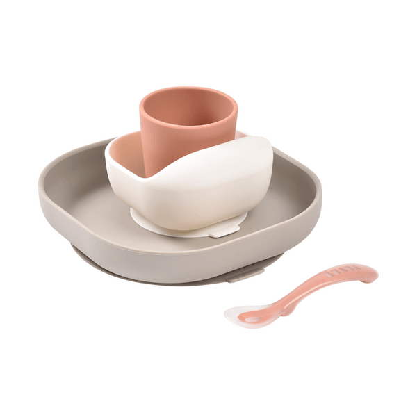 Beaba Silicone Baby Meal Set - Terracotta/Gazelle