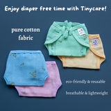 Tinycare Teddy Print & Solid Muslin Basic Langot with Strings - SMALL SIZE