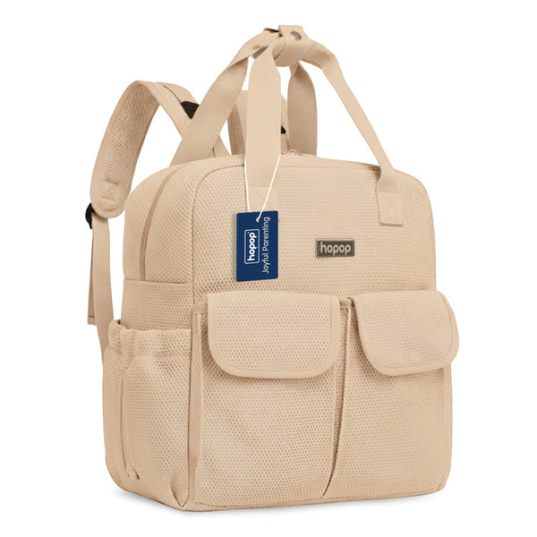 Hopop Baby Diaper Backpack with Changing Mat One Size – Beige