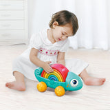 Hola Rainbow Chameleon Pull Along & Stacking Toy 28 x 13 x 14 cm Multicolor
