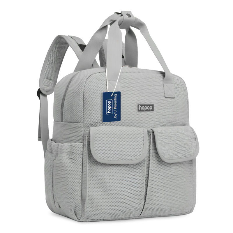Hopop Baby Diaper Backpack with Changing Mat Large Capacity – Grey