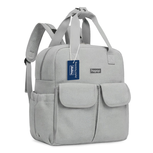 Hopop Baby Diaper Backpack with Changing Mat Large Capacity – Grey
