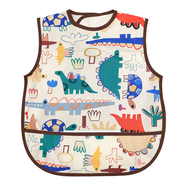 HopopEasy-Clean Waterproof Baby Bib with Food Catcher Pocket Asorted
