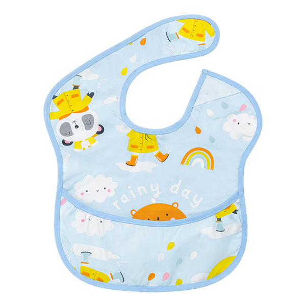 HopopEasy-Clean Waterproof Baby Bib with Food Catcher Pocket Asorted