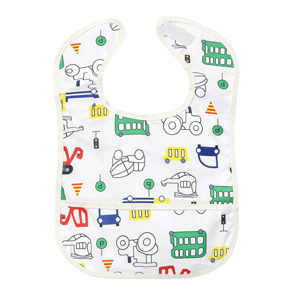 HopopEasy-Clean Waterproof Baby Apron Bib with Crumb Catcher Asorted
