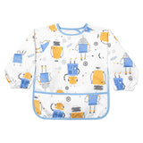 Hopop Easy-Clean Waterproof Full Sleeve Baby Bib with Food Catcher One Size – Assorted Print