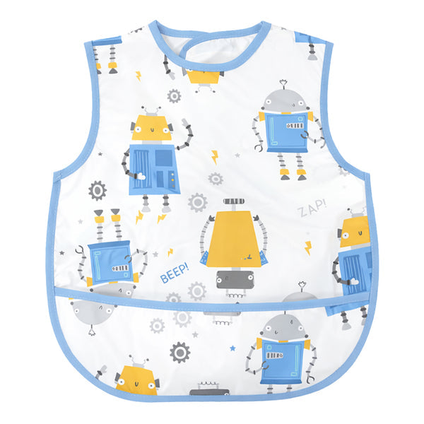 HopopEasy-Clean Waterproof Baby Bib with Food Catcher Pocket Asorted