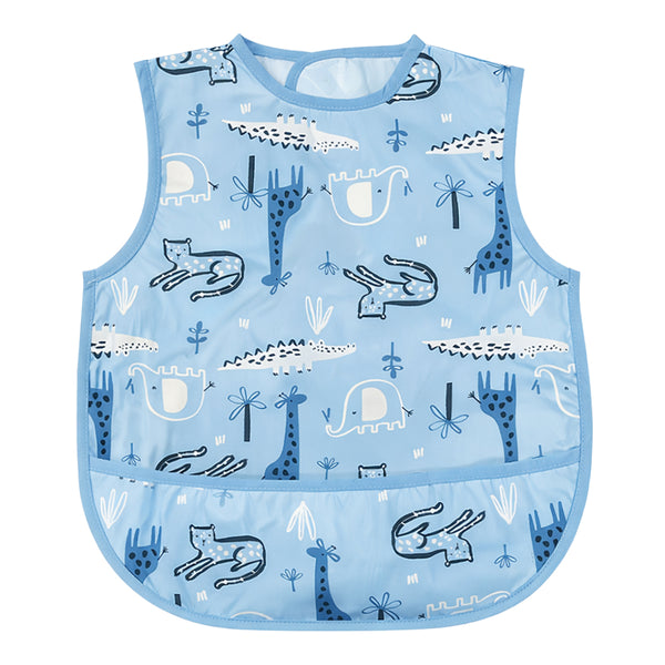 HopopEasy-Clean Waterproof Baby Bib with Food Catcher Pocket Asorted