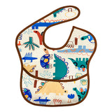 Hopop Easy-Clean Waterproof Baby Bib with Food Catcher Pocket - Assorted Prints