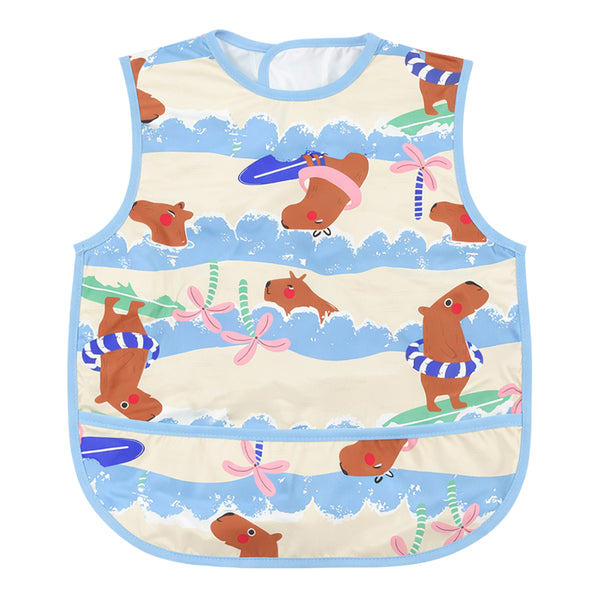 HopopEasy-Clean Waterproof Baby Bib with Food Catcher Pocket Asorted