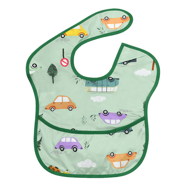 HopopEasy-Clean Waterproof Baby Bib with Food Catcher Pocket Asorted
