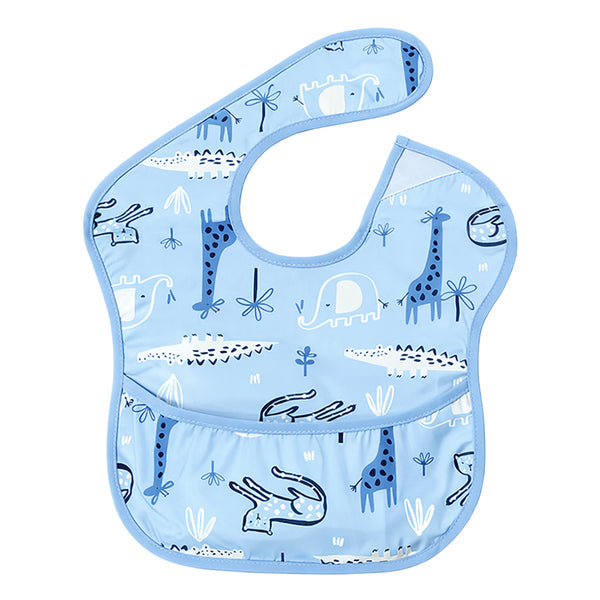 HopopEasy-Clean Waterproof Baby Bib with Food Catcher Pocket Asorted