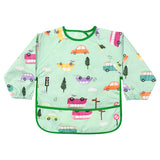 Hopop Easy-Clean Waterproof Full Sleeve Baby Bib with Food Catcher One Size – Assorted Print
