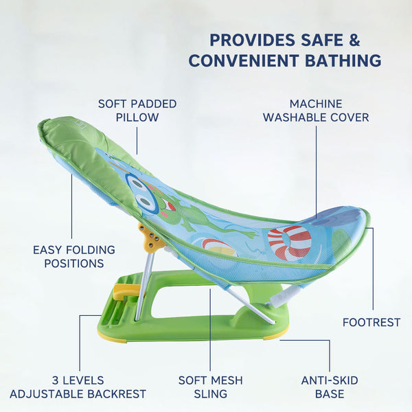 Hopop Anti-Skid Compact Baby Bather 0-12 Months Green