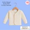 Babiano Cotton-Blend Front-Open Full-Sleeve Thermal Vest - Cream