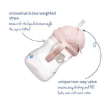 b.box Weighted Straw Sippy Cup 240 ml – Blush Light Pink