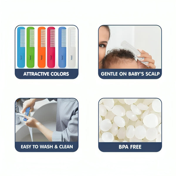 Hopop Rounded Teeth Edge Easy Grip Baby Hair Comb – Gentle & Safe