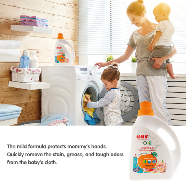 Farlin CLEAN 2.0 Antibacterial Baby Clothes Wash Citrus_2800 ml