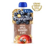 HappyBABY Organic Apples,Blueberry & Oats