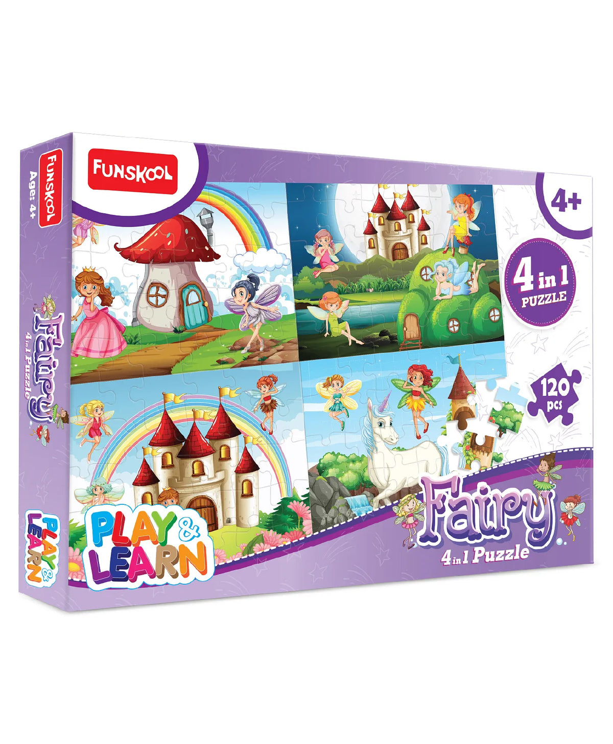 Funskool Magical Fairy 4-in-1 Puzzle, 120 Pieces | 4+ Years