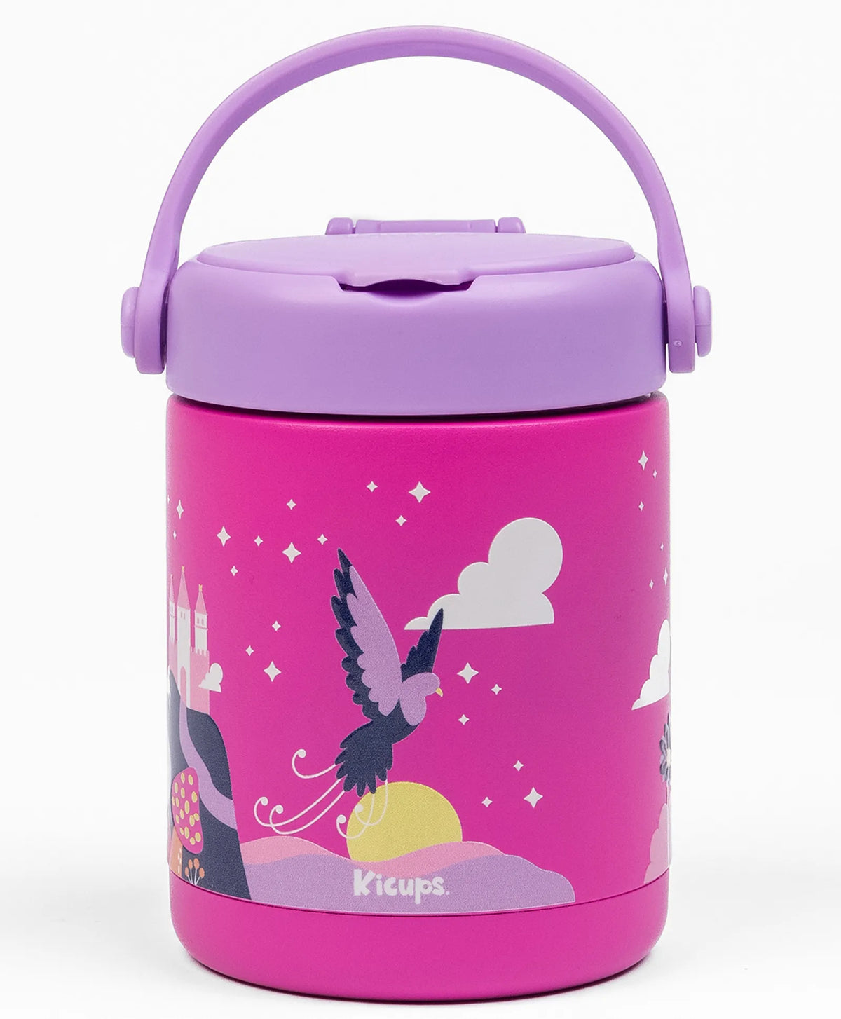 Kicups Joyful Jar Stainless Steel Insulated Food Jar 488 ml Pink