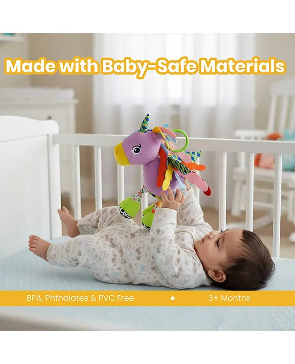 Nuluv Sparkly Unicorn Baby Toy – Rattle & Sensory Plush, 3+ Months