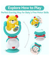 Hola 2-in-1 Kung Fu Bear Highchair Suction Toy & Rattle 10 x 7.5 x 20 cm Multicolor