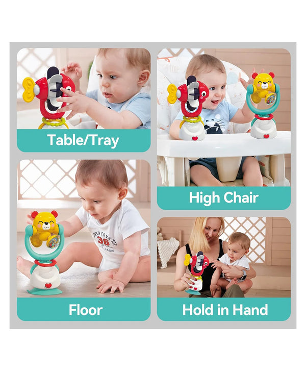 Hola 2-in-1 Kung Fu Bear Highchair Suction Toy & Rattle 10 x 7.5 x 20 cm Multicolor