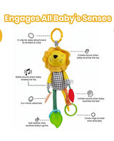 Nuluv Lino Rattle Buddy Stroller Toys with Crinkle, Teether, Mirror For Baby