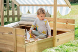 Plum Wooden Sandpit With Canopy - Natural