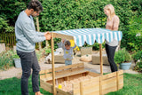 Plum Wooden Sandpit With Canopy - Natural