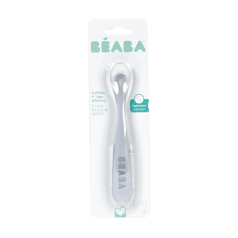 Béaba 1st Stage Silicone Feeding Spoon – Pebble | 4M+