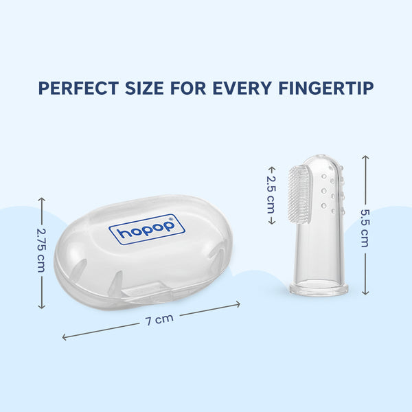 Hopop Silicone Baby Finger Toothbrush with Case Pack of 2