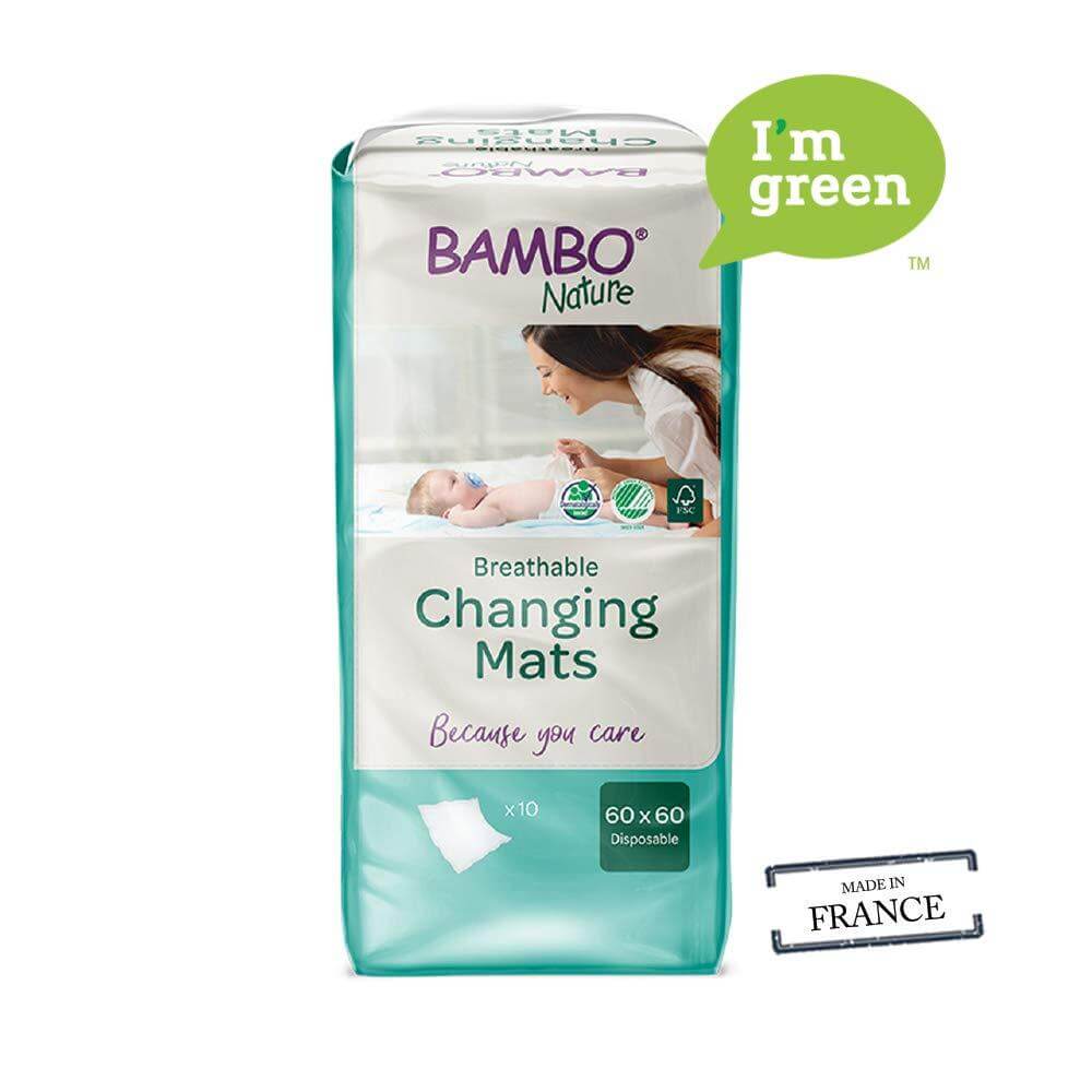 Bambo Nature Disposable Changing Mats 60 × 60 cm – Pack of 10