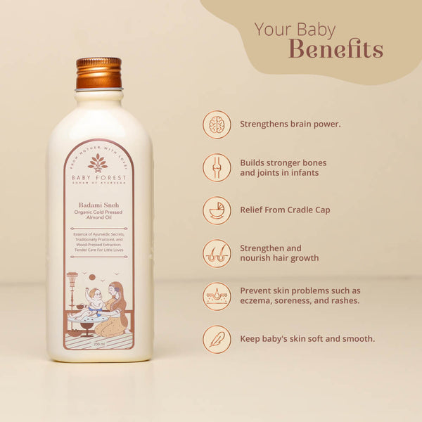 Baby Forest Badami Sneh Organic Cold Pressed Almond Oil 200Ml