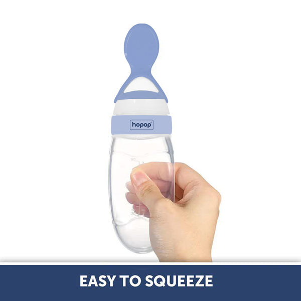 Hopop Soft Squeezy Silicone Spoon Food Feeder 90ml Green