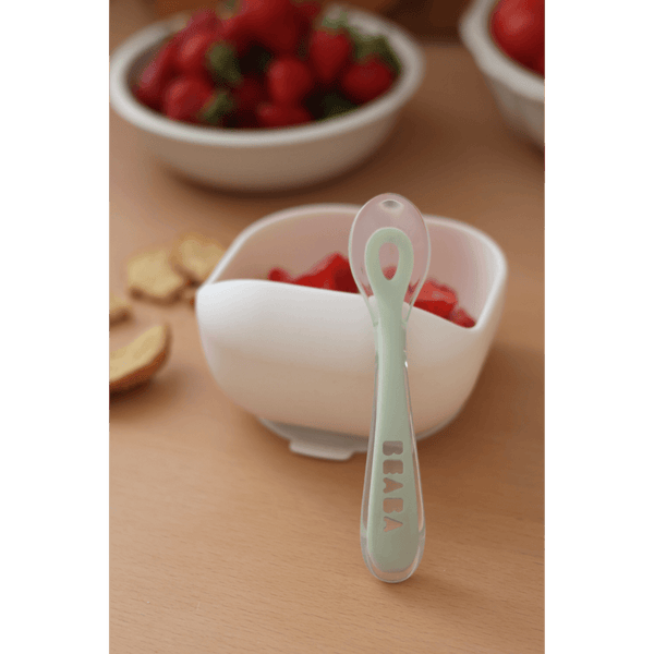 Beaba 2nd Stage Silicone Spoon - Misty Green