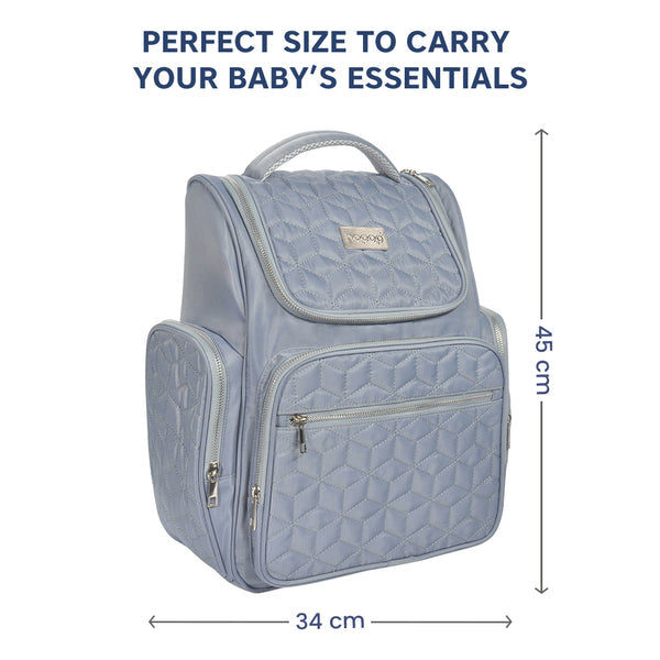 Hopop Portable & Stylish Baby Diaper Bag Travel Friendly & Spacious Grey