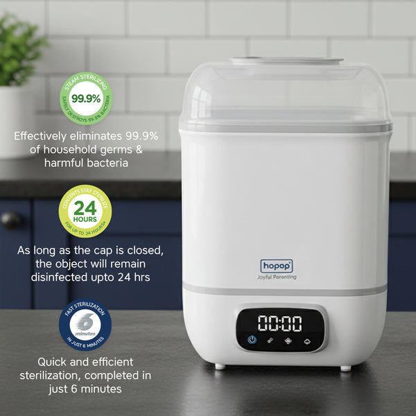 Hopop 2 in 1 Advanced Digital Baby Bottle Sterilizer & Dryer