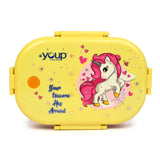 Youp Stainless Steel Purple & Green Color Kids Lunch Box - Unicorn Theme