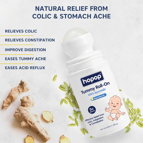 HopopTummy Roll On for Baby Colic Relief, Constipation & Indigestion - 40ml