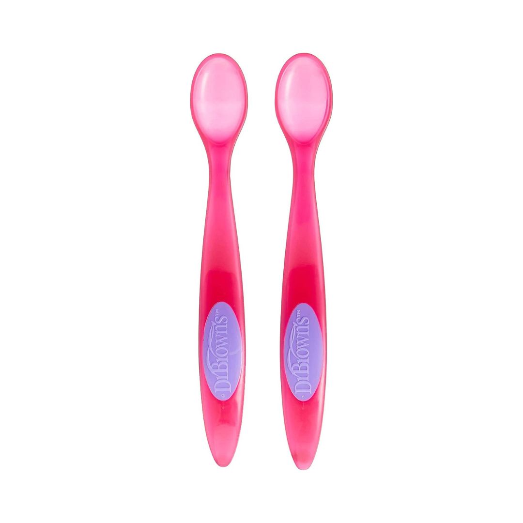 Dr Browns Infant Feeding Spoon - Pink, 2-Pack