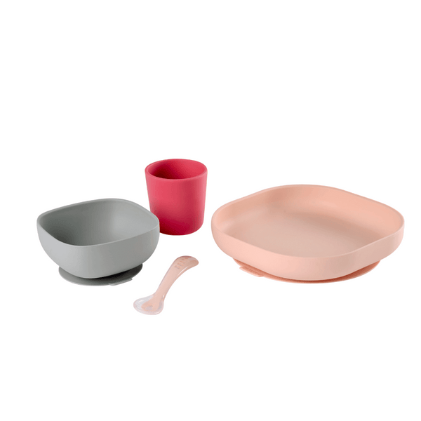 Beaba Silicone Baby Meal Set - Pink