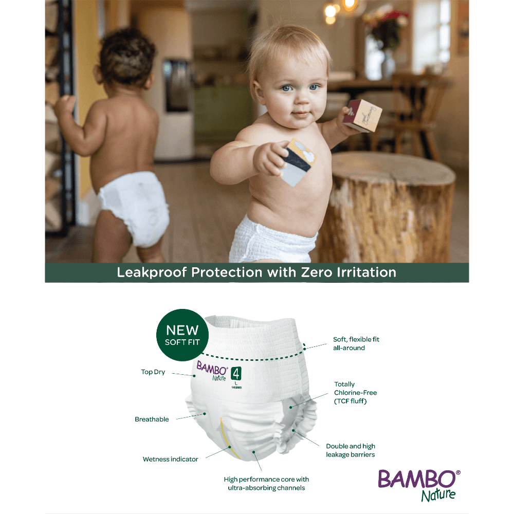 Bambo Nature Premium Baby Pants Size 6 XXL 15+ kg – Pack of 38