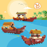 Webby 3 In 1 Boats Of India Abs Building Blocks Kit, (104 Pcs)