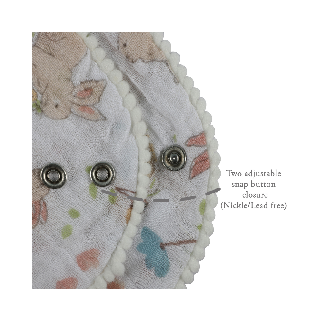 Abracadabra Muslin Bandana Bibs – Bunny Garden, Pack of 3